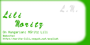 lili moritz business card